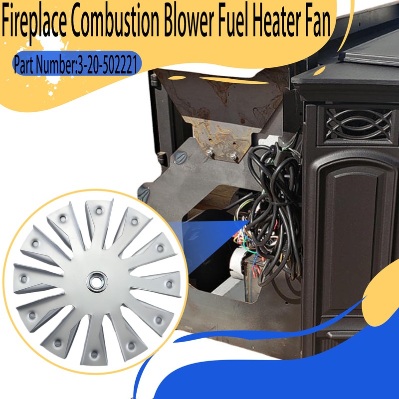 VMQ Fireplace Combustion Blower Fuel Heater Fan 3-20-502221 Double Paddle