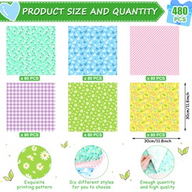 480Pcs Spring Wax Paper Dry Waxed Deli Paper Sheets 12x12 inch Flower Sandwich Wrap Paper Floral Parchment Paper Food Basket Liner Food Paper Sheets for Home Kitchen Picnic Mother's Day Party Supplies