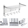 Jiabailie Wall-Mounted Steel Clothes Drying Rack,Bathroom Towel Shelf,Swivel Towel Hanger