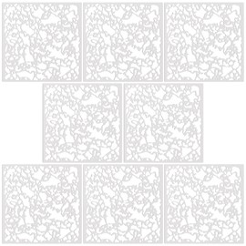 Crtiin 8 Pcs Knockdown Texture Drywall Repair Tool 8 x 8 Inch Plastic Texture Stencil Drywall Tools Plaster Tools Wall Texture Panels for Wall Profession DIY Repair Supplies