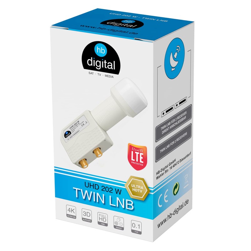 HB-DIGITAL 4x Twin LNB LNC 2 Subscribers Direct (Four Pieces)