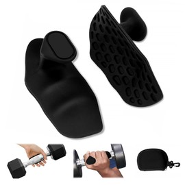 Gym Hand Grips for Men Women, Anti Slip Fitness Strength Training Workout Gloves, Ergonomic Rubber Hand Protector for Weight Lifting, Pull-Ups, Exercise and Gym Training (Black, 1PCS)