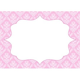 30 Blank Cards Invitations Thank You Cards Pink Damask Girl Birthday Party Baby Shower + 30 White Envelopes