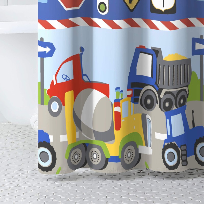 dream FACTORY Kids Fabric Shower Curtain for Bathroom, 72 in