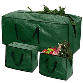 RICHIE - Bolsa de almacenamiento para árbol de Navidad de 7 pies (juego de 3 piezas), se adapta a árboles artificiales de hasta 7 pies, bolsa de plástico resistente al agua, asas reforzadas y con cierre y duraderas, bolsas de almacenamiento para decoraci