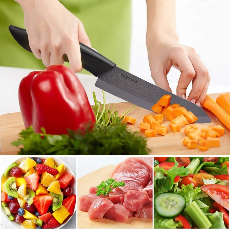 Updated Version Ceramic Knife Set 4-Piece with Sheaths (Includes 3"