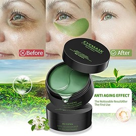 Máscara de Ojos de Algas Marinas, Gel Parche de Colágeno, 60 Pcs | Eliminar Ojeras, Eliminar Bolsas, Eliminar Patas de Gallo, Eliminar Hinchazón, Hidr