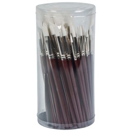 Sax Optimum White Synthetic Taklon Paint Brushes, Assorted Sizes, Set of 72