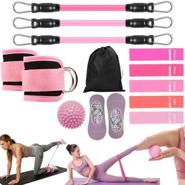 Juego de Ligas de Resistencia para Ejercicio,Bandas de Resistencia para Tobillos Y Ejercicio,Bandas de Tobillo para Entrenamiento,Equipo de Ejercicio 
