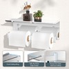 FORIOUS Toilet Paper Holder with Shelf, 304 Stainless Steel Wall