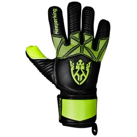 Keeperking Goalkeeper Gloves Children Youth Adults Football Gloves without Fingersave 4 mm Forehand (5, B-Yellow)