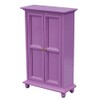 Healifty Dollhouse Cabinet Wooden Mini Purple Wardrobe Dollhouse Furniture Miniature