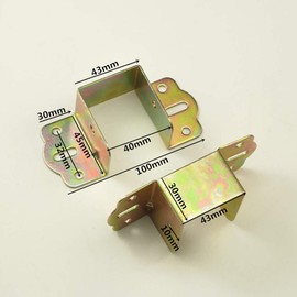 Bed Rail Brackets, Metal Bracket Bed Hinge, 40 mm Square Bracket, Furniture Accessories for Fixed Beds (2 Pieces)