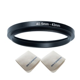 40.5mm Lens to 43mm Camera Lens Adapter 40.5mm to 43mm Step Up Ring Adapter Ring for All Brands of UV ND CPL, with Premium Lens Wiping Cloth 2 Pack (40.5mm-43mm)