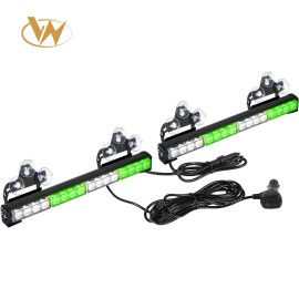 New 32LED 26 Flash Patterns Green/White Safety Warning Lights for Vehicles 2x16.8 Inch Emergency Flashing Traffic Advisor LightLight Color: Amber/red, Rated Power: 36, Beam Angle: Spot