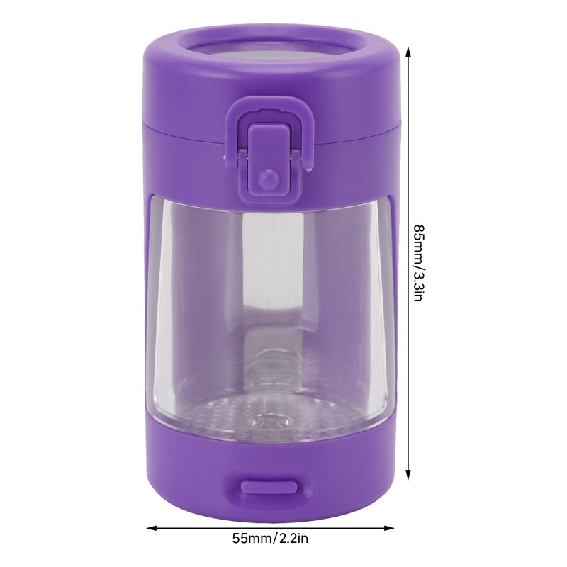 Glow Storage Jar with Grinder LED Waterproof Transparent Glass Seal
