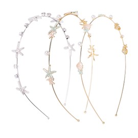 3 Pieces Of Starfish Headband, Diamond-Clad Headband, Simple Hair Accessories, Marine Element Hair Accessories, And Hairstyle Decorations.