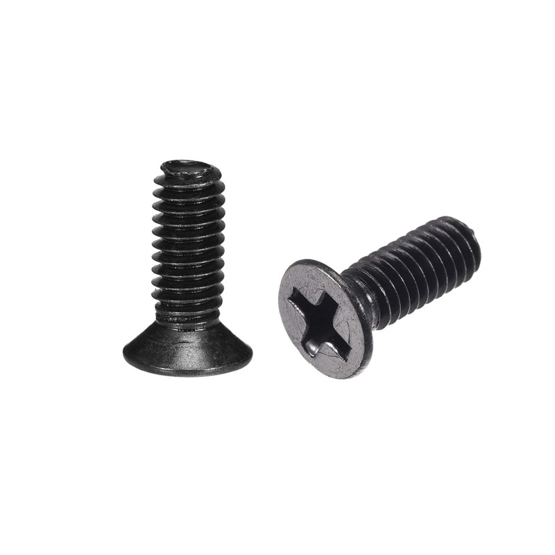 sourcing map M4 x 12mm Phillips Screw Fastener Black for