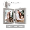 Frametory, 5x7 Double Hinged Picture Frame with Glass Front, Engineered