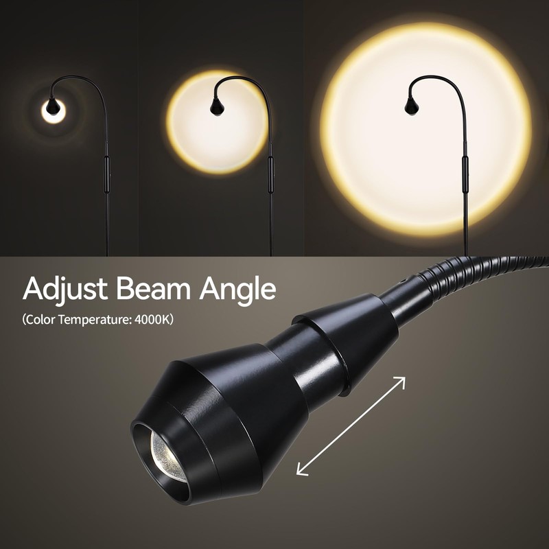 SUNMORY Adjustable LED Beam Floor Lamps for Living Room, Reading