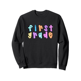 Cute Floral Preppy First Grade Back To School Teacher Girl Sweatshirt