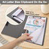 2 Pack Foldable Clipboard,Office Clipboard Folder with Double Metal Clip,360