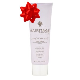 Hairitage Hydrating Jojoba Oil Curl Cream for Curly Hair - Moisturizing Anti Frizz Styling Product for High Definition Curls for Women + Men - Bounce + Shine for Fine + Thick Hair - Color Safe + Vegan