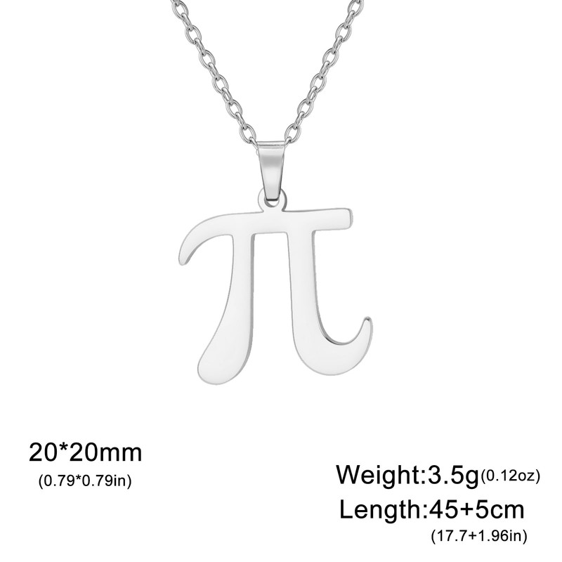 TEAMER Delicate PI Symbol Necklace Lightweight PI Math Symbol Pendant