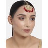 Aheli Faux Kundan Pearl Maroon Maang Tikka nupcial indio tradicional