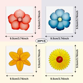 MIVAIUN Pack of 50 Fly Traps for Windows, Fruit Fly Trap for Kitchen, Floral Pattern, Fly Trap Indoor Can Kill Insects, No More Glued Flies on the Window (Pack of 50)