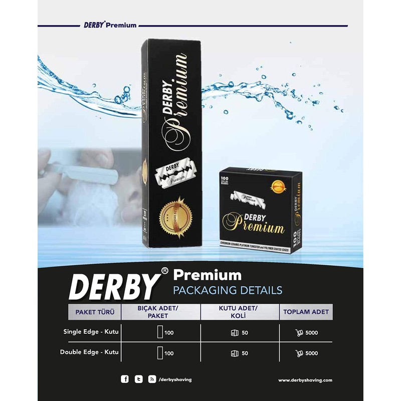 Derby Premium - Cuchillas individuales (300 hojas)