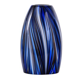 Karyfine Oval Glass Lamp Shade Only Art Glass Lamp Covers Light Fixture Replacement for Kitchen Island Mini pendant Ceiling Lights Chandelier Hand Blown Glass Shade Replacement (Brown and Blue）