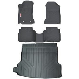RILLEC Floor Mats Accessoires 2 Row Liners Set & Cargo Liners Custom Fit for Subaru Forester 2025,All Weather Heavy Duty TPE Winter Slush Car Mats & Rear Trunk Mats