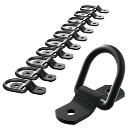 Motorcycle Tie Down Anchor Hooks, Heavy Duty Alloy Steel 10 Pieces Dirt Bike Tie Down Rings Accessories for Truck, RV, Trailer, Truck, Bed Tension Anchors (Black, 10 Pack)