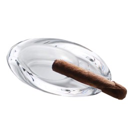 Pasabahce Crystal Glass Ashtray Patio Heavy Handmade Luxury Outdoor Indoor Home Office Oval