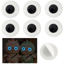 PETKNOWS 6 Pcs Giant Glow in The Dark Googly Wiggle Eyes, 2 Inch Self Adhesive Luminous Sparkle Googly Eyes for Craft Wiggle Eye Stickers Large Sticky Eyes Handicrafts DIY Making