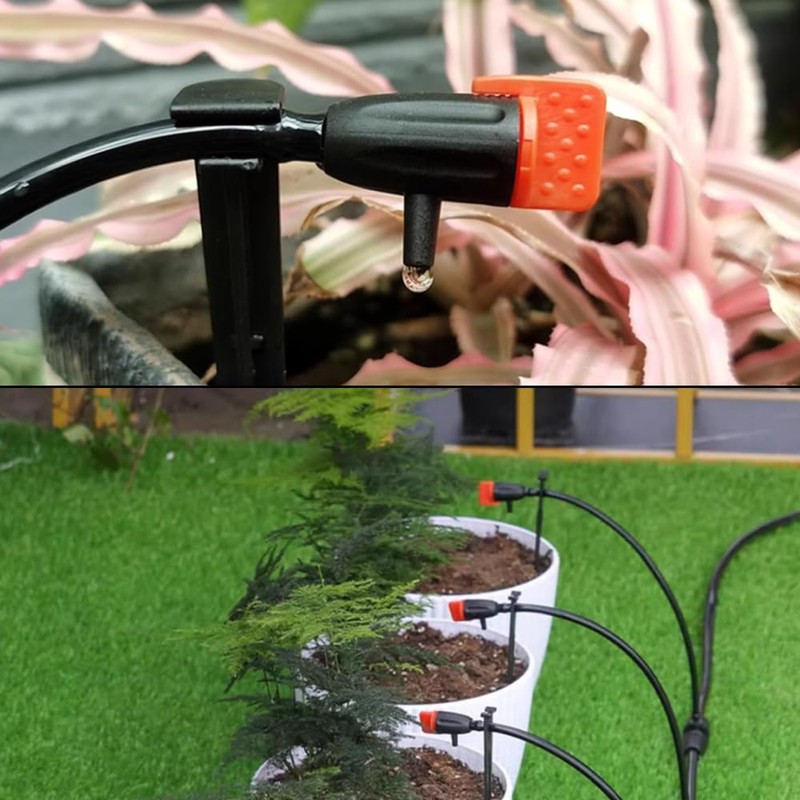 SEIWEI Adjustable Irrigation Dropper, Micro Drip Nozzles Sprinkler for 4/7