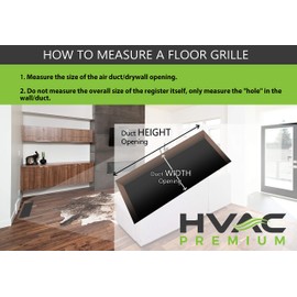 6" X 12" Floor Register with Louvered Design - Heavy Duty Rigid Floor Air Supply with Damper & Lever - Outer Dimensions [ 7.5 X 13.5] - Black