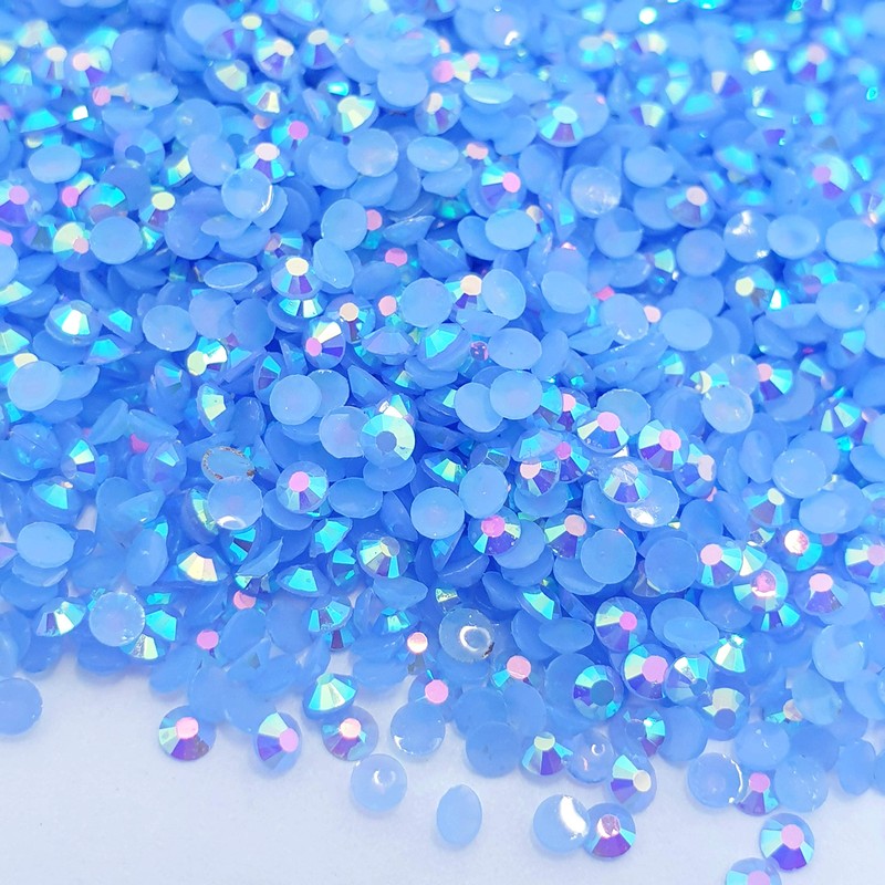 MajorCrafts 500pcs 6.5mm ss30 Jelly AB Flat Back Round 14