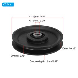 PATIKIL Universal Bearing Pulley Wheel 115mm / 4.5" 2pcs Nylon Bearing Pulley Wheel Lifting Bearing Wheel Gym Equipment Parts Cable Machine Replacement