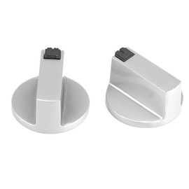Fdit 1 Pair of Gas Hob Knobs, Rotary Knob 6 mm Axis Rotary Knobs for Stove 6 mm Zinc Alloy Stainless Steel Round Home Kitchen Stove Oven Cooktop Metal Switch Control