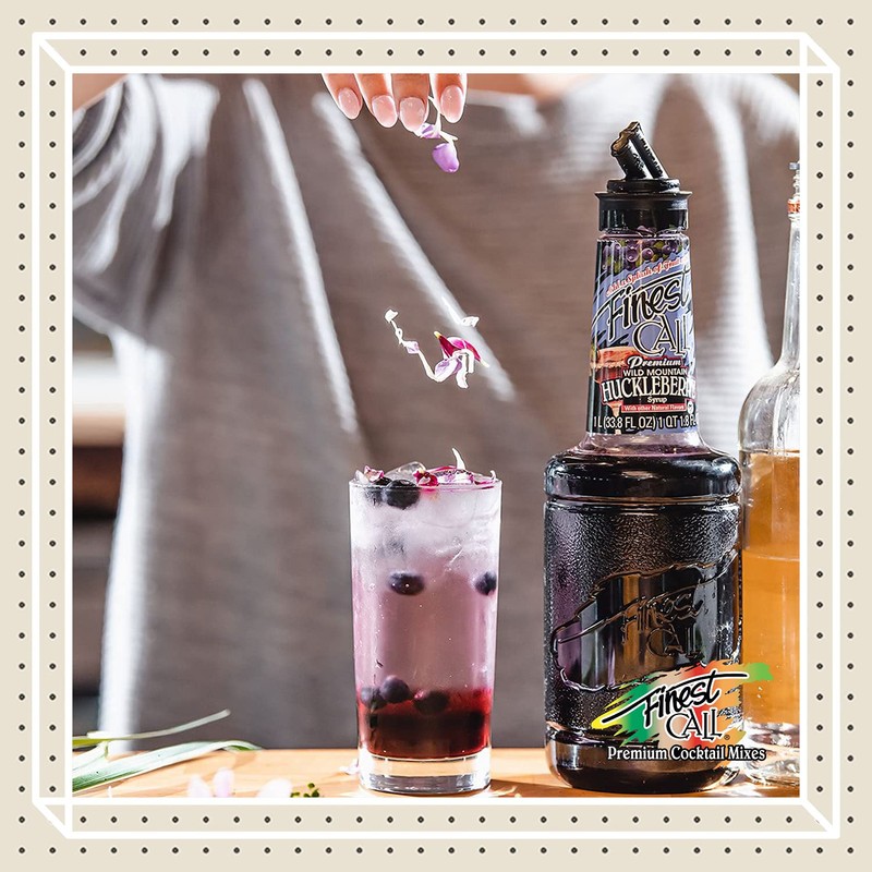 Finest Call Premium Huckleberry Syrup Drink Mix, 1 Liter Bottle