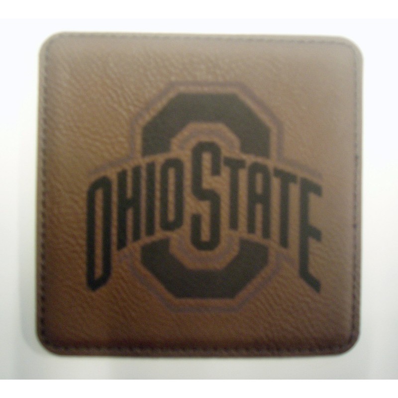GFSF Ohio State Set of Six 6 Engraved Leather 4"x4"
