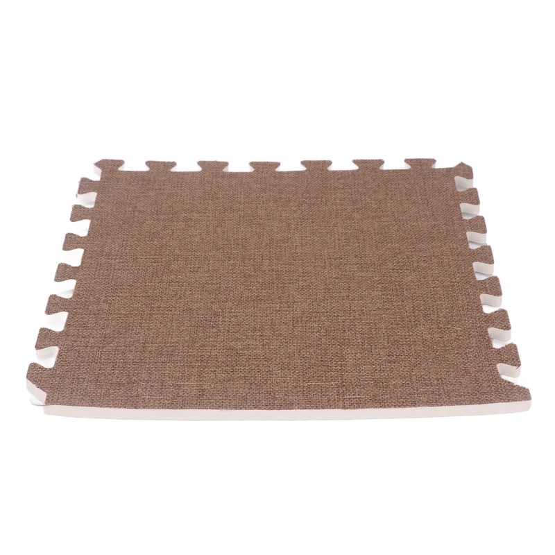 10pcs Cotton Linen Interlocking Carpet Tiles Anti Slip Floor Protection