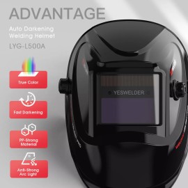 YESWELDER True Color Pro Solar Welder Mask Auto-Dark Welding Helmet/ Mask Arc Tig Mig Weld