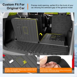powoq 6&7 Seats Cargo Mat Compatible with 2017-2023 GMC Acadia Backrest Trunk Mat Cargo Liner Trunk Liner Replacement for 2017-2023 GMC Acadia Accessories