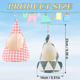 Pack of 2 Clothes Peg Bags, Storage Bag for Clothespins, Clothes Peg Bag Organiser, Linen Clothespin Bag, Clothes Peg Bag with Hooks for Storage, Green-white/pink-white