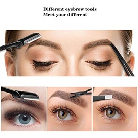 JSBelle 11 en 1 Kit de tijeras para el cuidado de las cejas, Incluye afeitadora recortadora facial, maquinillas de afeitar faciales, cepillo para cejas, tijeras para cejas, pinzas (11 Pcs)