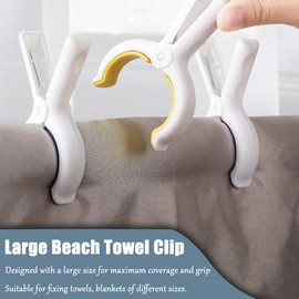 KINDOYO 6Pcs Large Beach Towel Clips - Non-Slip Towel Pegs Plastic Windproof Clothes Pins Strong Grip Non-Marking Laundry Clip Towel Clips for Sun Loungers Laundry Garden Pool (Blue)