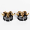 TBOSEN 2PCS Stainless Steel Retro Ram Goat Skull Ear Plugs